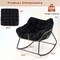 Costway 1/2 PCS Outdoor Rocking Chair Oversized Patio PE Wicker Egg Chair Rattan Lounge Chair Black